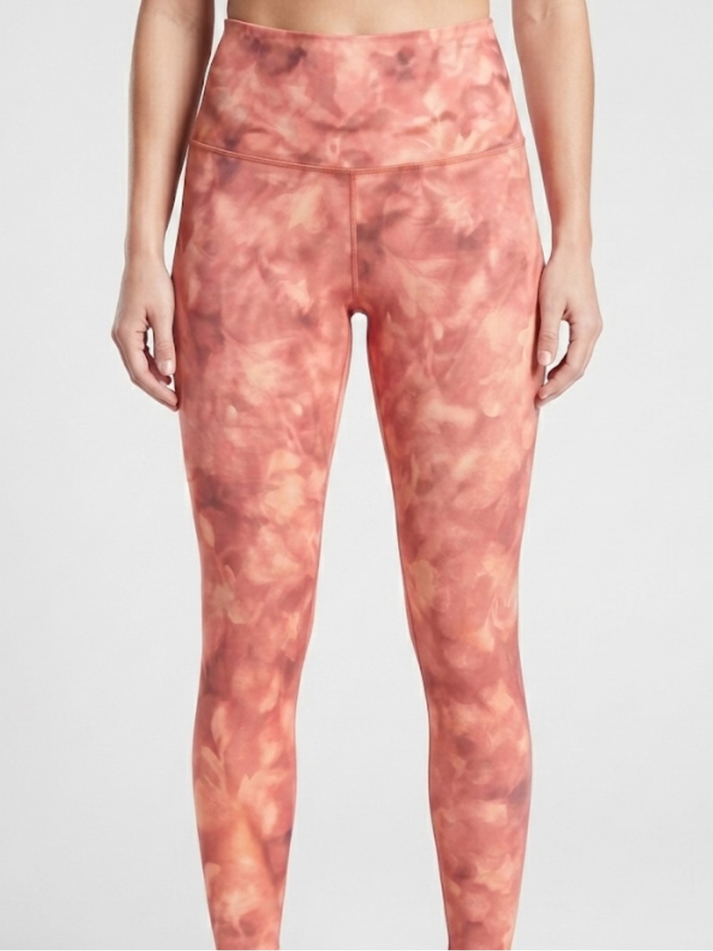 Athleta Pink Peach Rose Tie-Dye High-Rise Leggings Size 2X